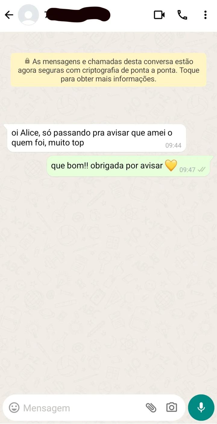 Conversa: a mãe da cliente resolveu o primeiro caso sozinha e já quer fazer outro no domingo